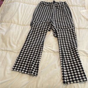 Checkered flared pants